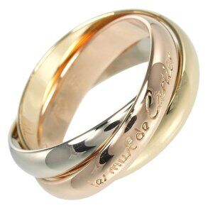 CARTIER Trinity Ring 0.1" band K18 Gold (YGxPGxWG) #5.8(US Size) 7.46g Women